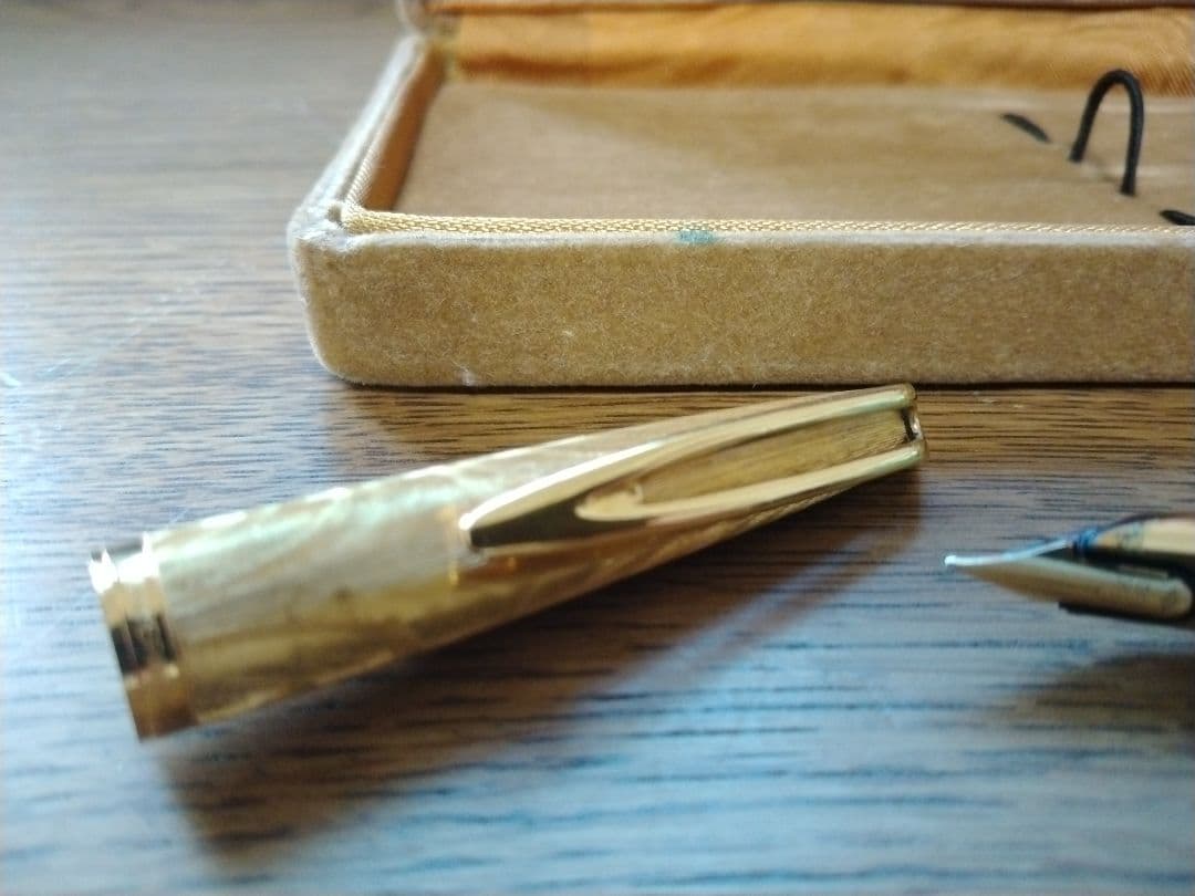 WATERMAN Fountain Pen PLAQUE OR G 18K 750 gold nib with original box in home storage condition