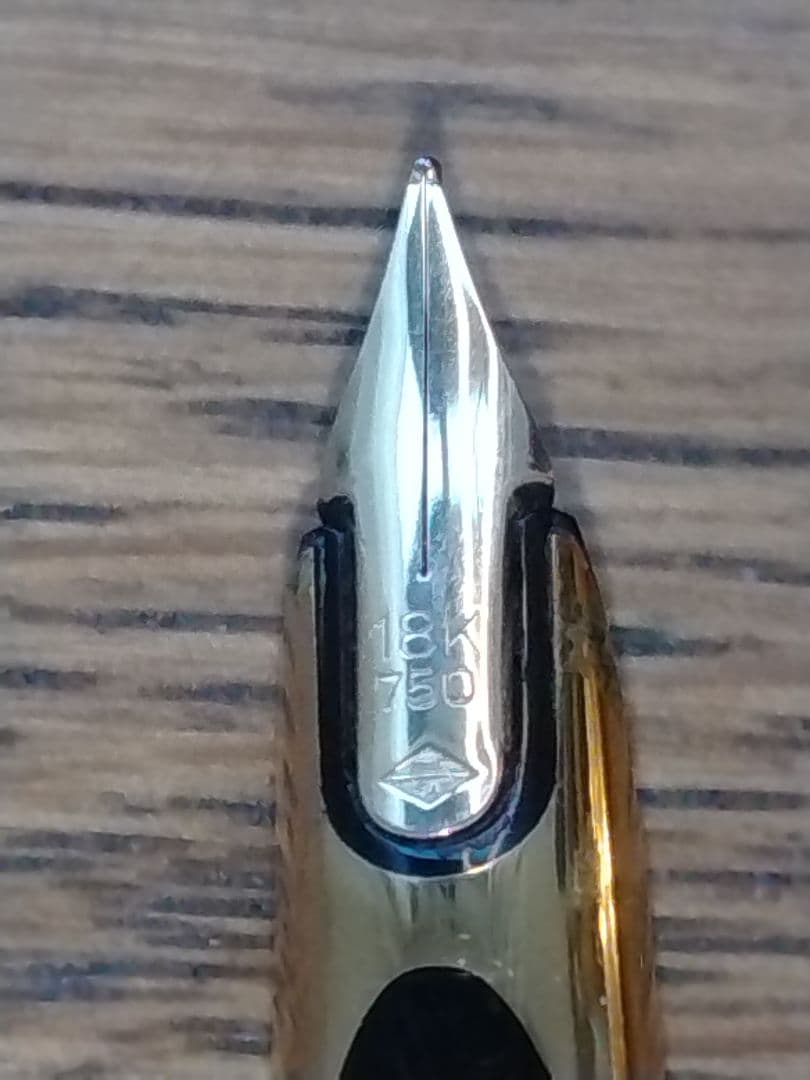 WATERMAN Fountain Pen PLAQUE OR G 18K 750 gold nib with original box in home storage condition