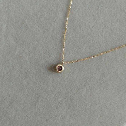 Agete K10 yellow gold diamond necklace with 0.03ct diamond and 40 cm chain