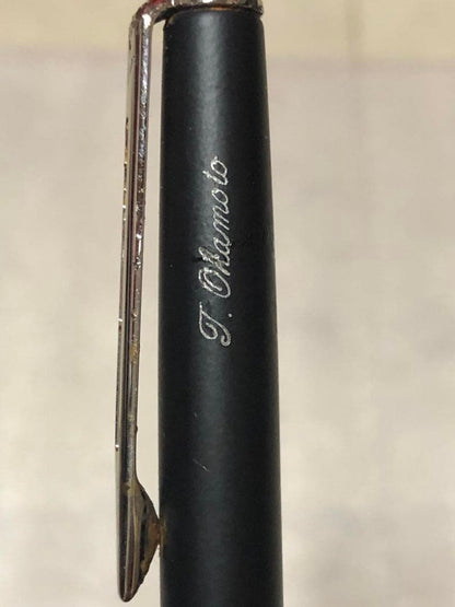 Sleek Waterman ballpoint pen with black barrel and silver clip on a white background