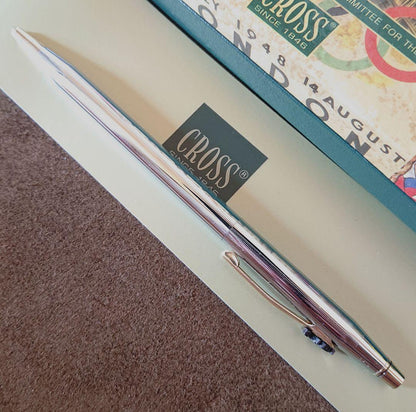 Rare Cross Atlanta Olympic commemorative ballpoint pen in good condition with original accessories