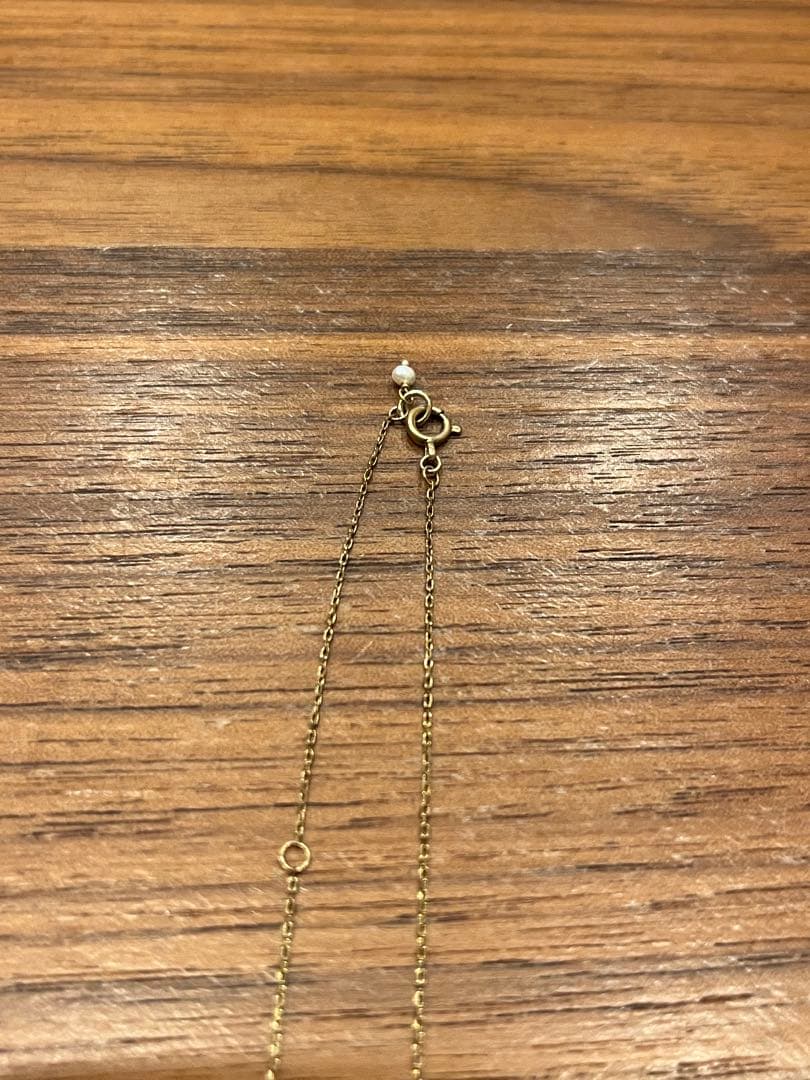 New unused gold Agate necklace by Agete with polished stone pendant on delicate chain