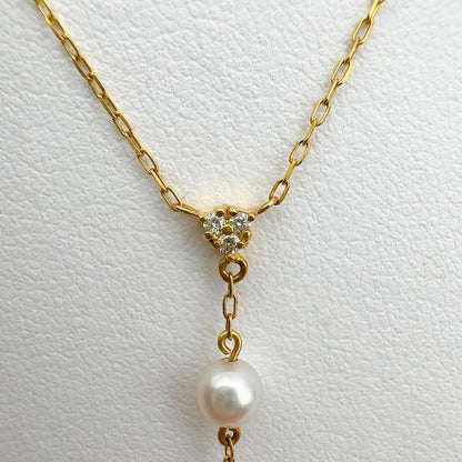Mikimoto Necklace k18 featuring 4.7-7.2mm pearls, 39.5cm length, displayed on a white background