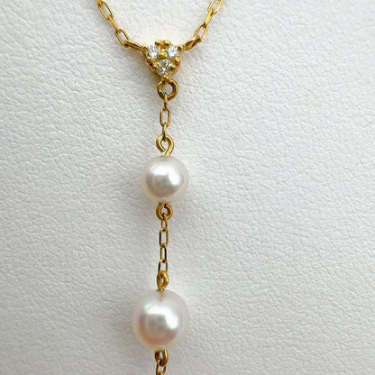 Mikimoto Necklace k18 featuring 4.7-7.2mm pearls, 39.5cm length, displayed on a white background