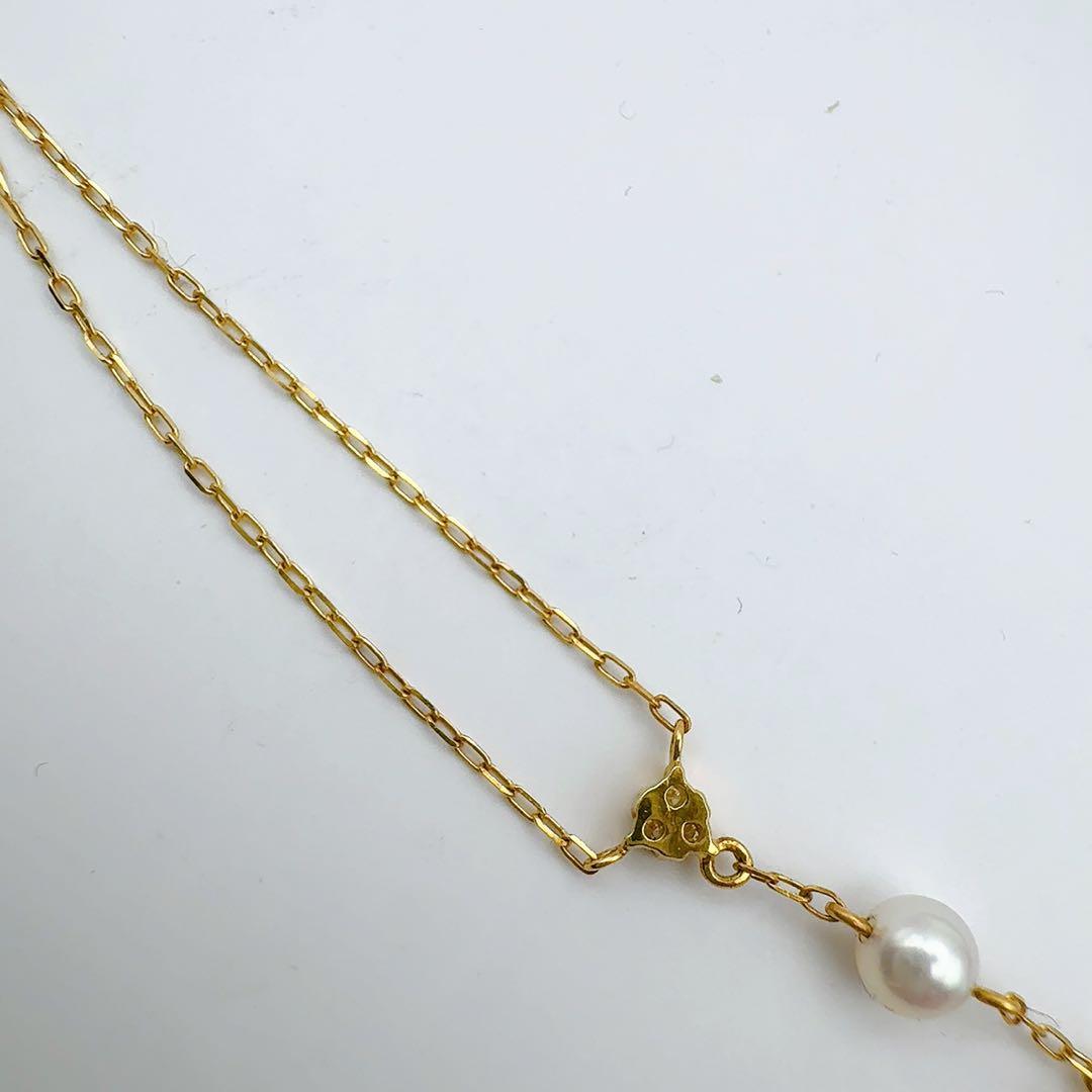 Mikimoto Necklace k18 featuring 4.7-7.2mm pearls, 39.5cm length, displayed on a white background