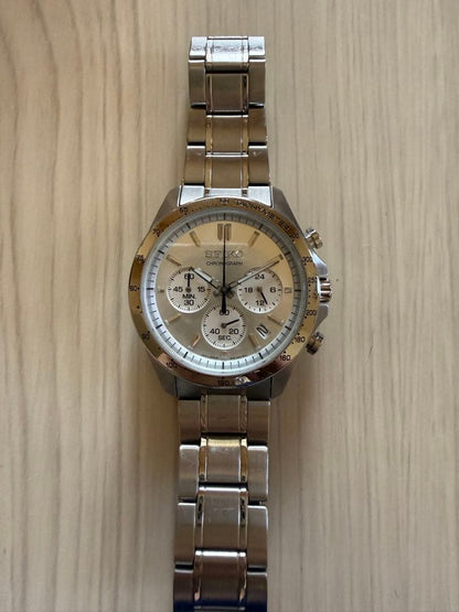 SEIKO Chronograph Silver Watch SPIRIT SBTR009 Quartz Men's Watch — Japanese