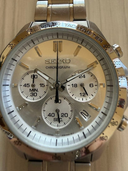 SEIKO Chronograph Silver Watch SPIRIT SBTR009 Quartz Men's Watch — Japanese