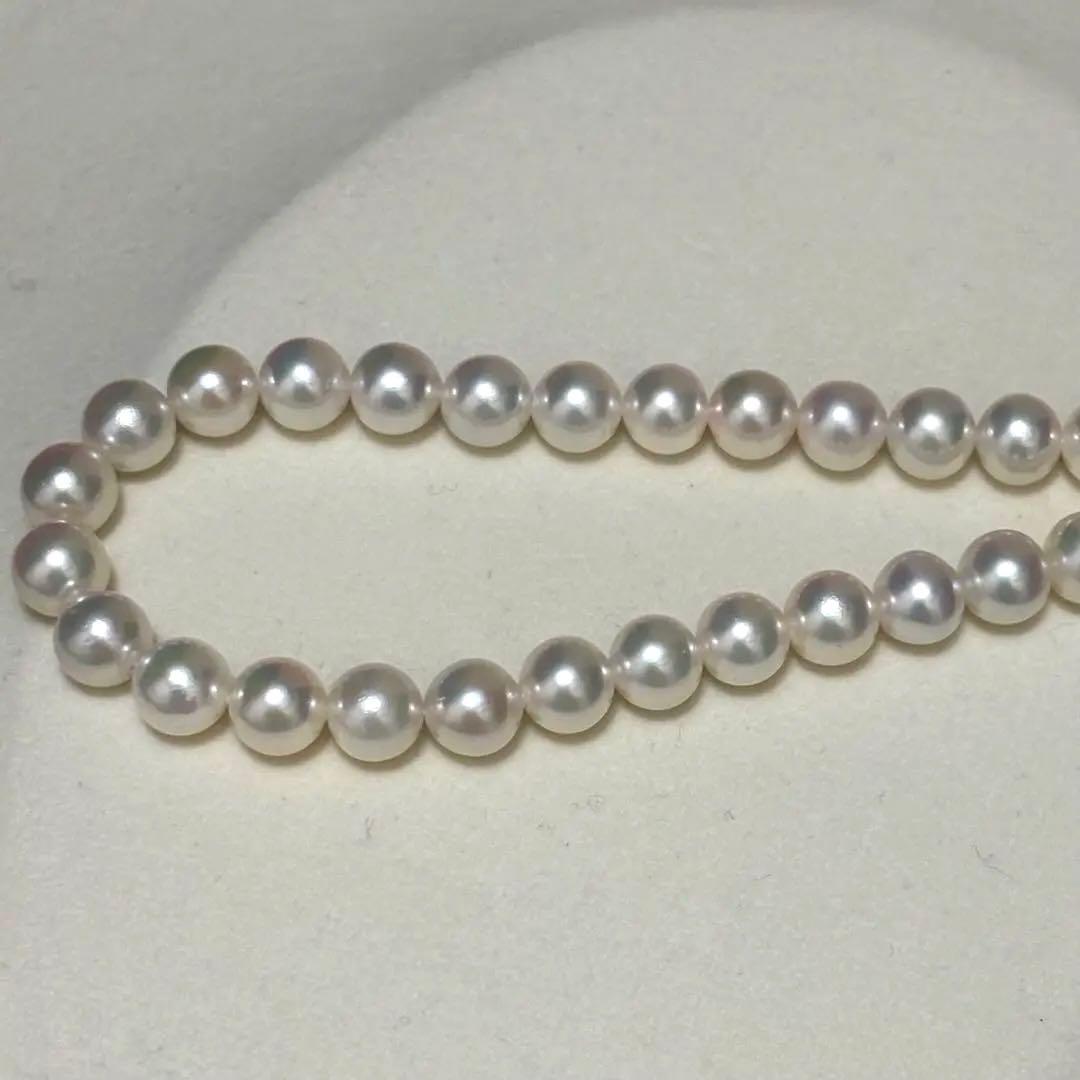 Akoya genuine pearl necklace approximately 42cm long with 6.0-6.5mm round white pearls