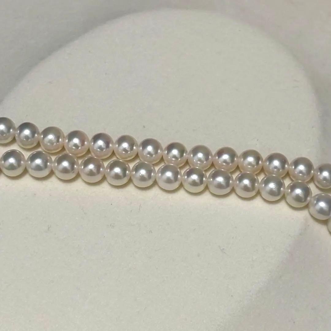 Akoya genuine pearl necklace approximately 42cm long with 6.0-6.5mm round white pearls