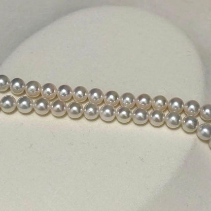 Akoya genuine pearl necklace approximately 42cm long with 6.0-6.5mm round white pearls