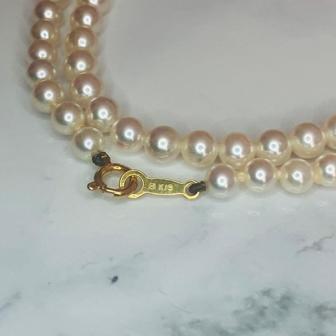 Mikimoto Akoya baby pearl necklace with 4mm pearls and 7mm single pearl top on K18 clasp