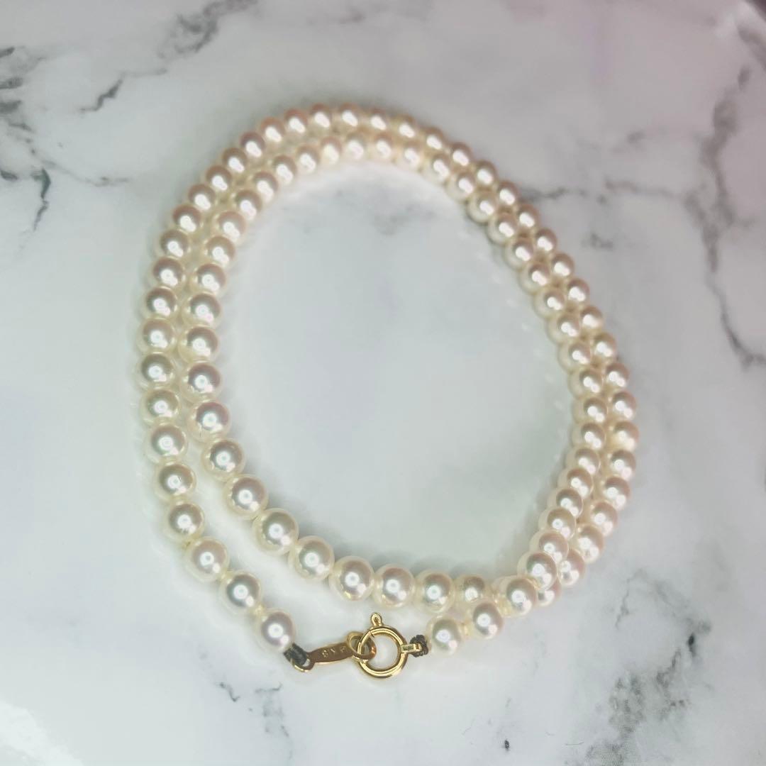 Mikimoto Akoya baby pearl necklace with 4mm pearls and 7mm single pearl top on K18 clasp