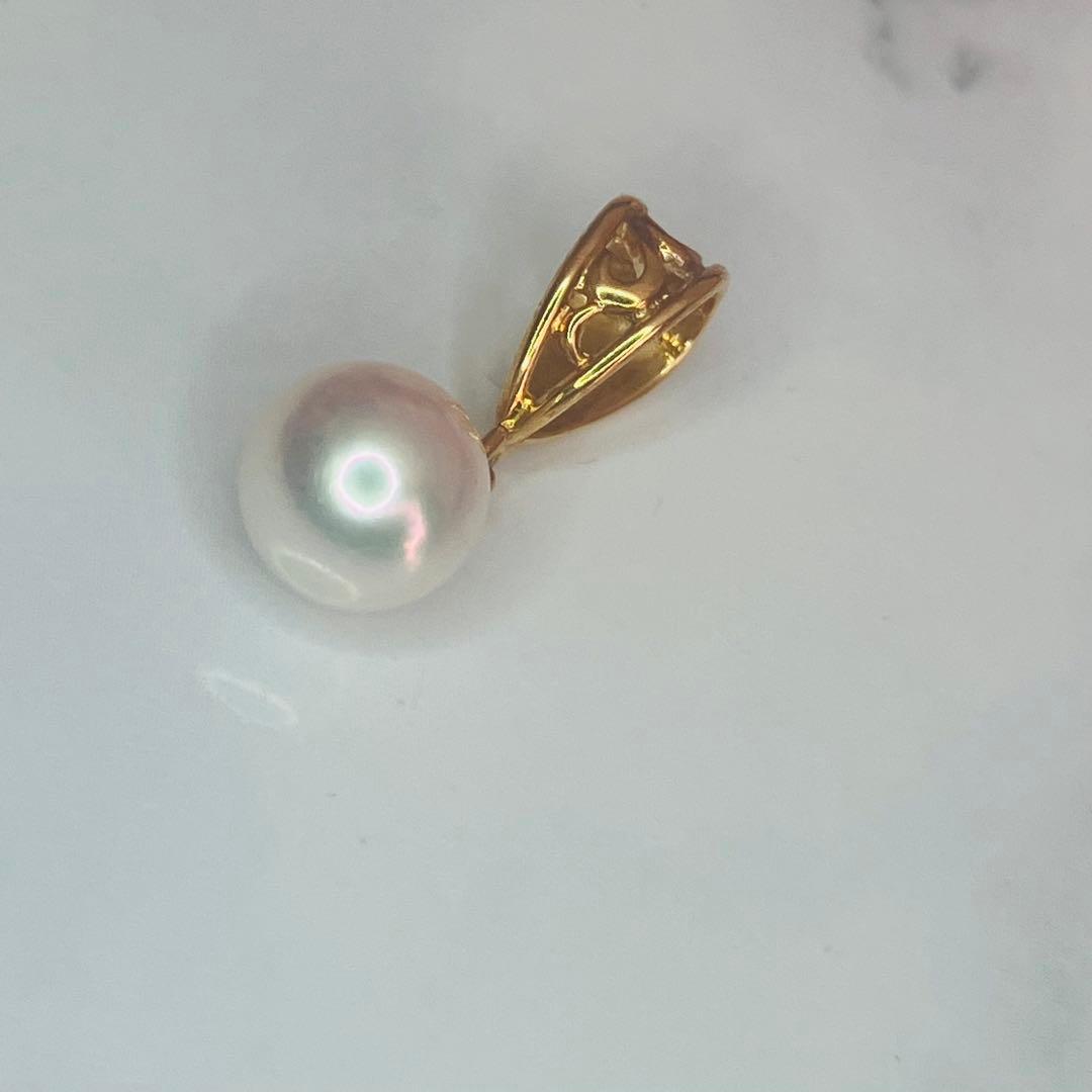 Mikimoto Akoya baby pearl necklace with 4mm pearls and 7mm single pearl top on K18 clasp