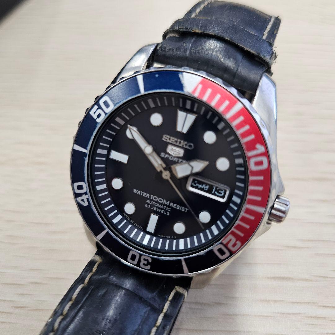 SEIKO 5 SPORTS Pepsi Bezel Automatic Men's Watch — Japanese