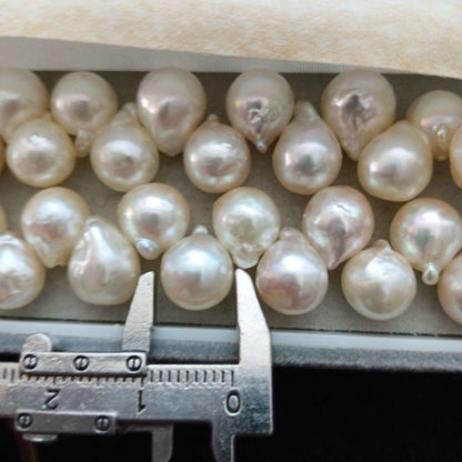 Uwajima Akoya Pearl Necklace 42cm with 8-9mm baroque pearls and alloy crab flower motif fittings