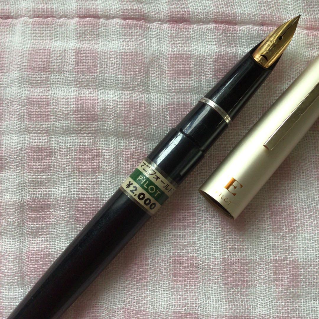 Pilot 14K gold Elite fountain pen with suction filling, vintage discontinued model showing signs of storage wear