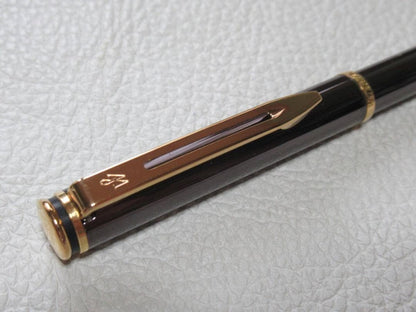 Waterman Executive Ballpoint Pen with sleek black finish and silver accents measuring 138 mm long