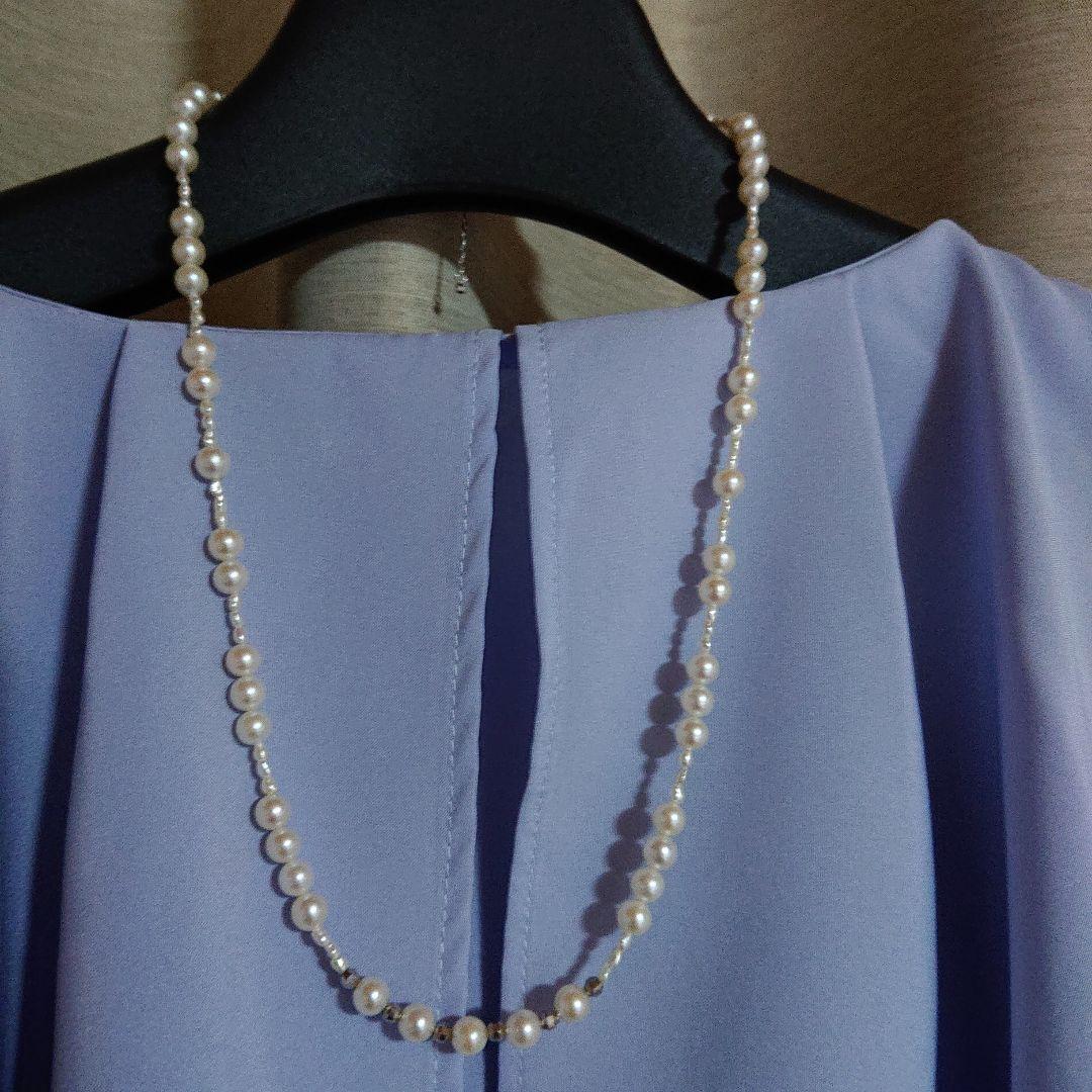 K18WG Akoya Pearl Baby Pearl and Akoya Keshi Pearl Necklace with white pearls and adjustable clasp