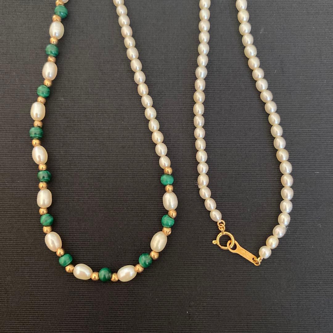 Tasaki K18 Pearl Necklace about 62 cm long featuring lustrous pearls on fine gold chain