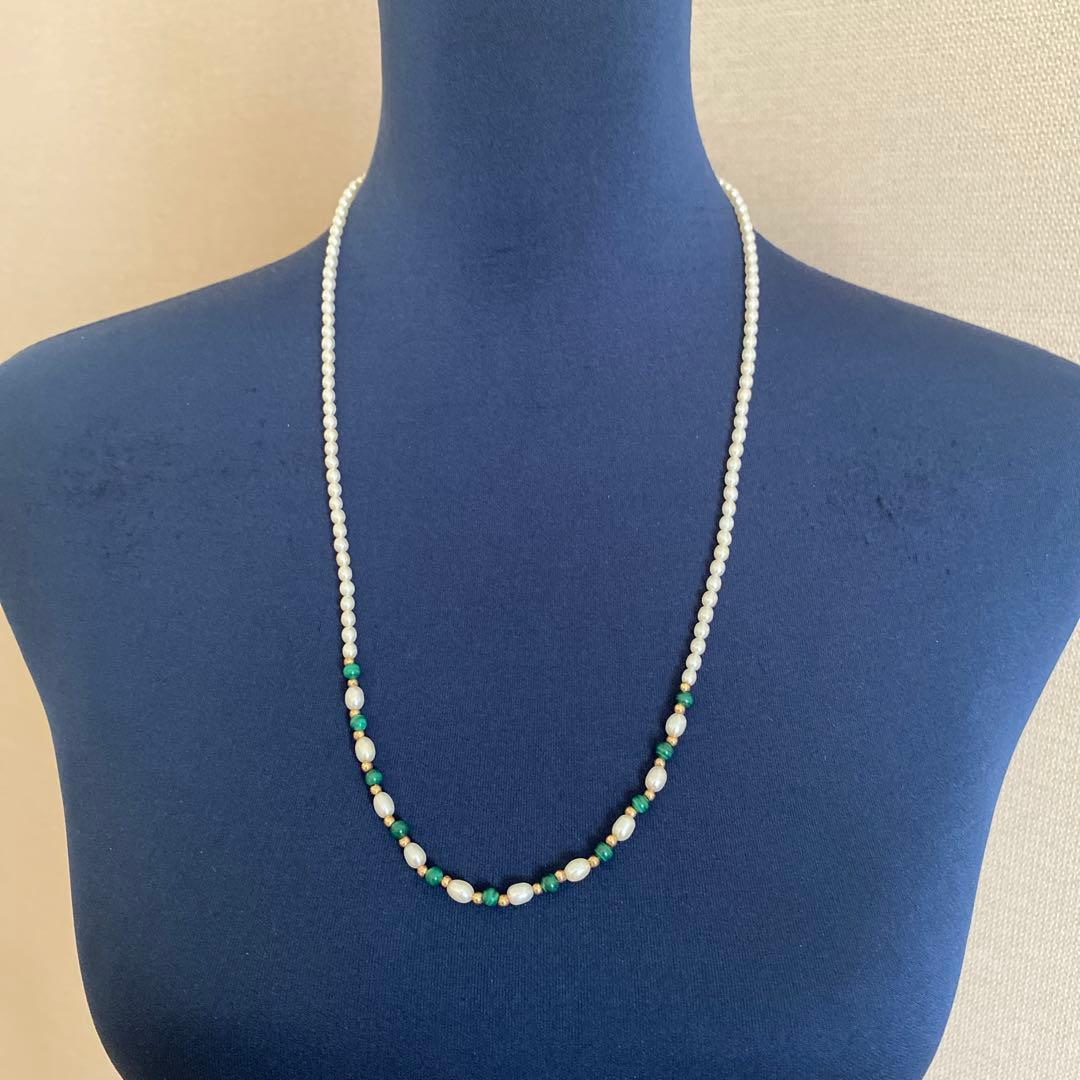 Tasaki K18 Pearl Necklace about 62 cm long featuring lustrous pearls on fine gold chain