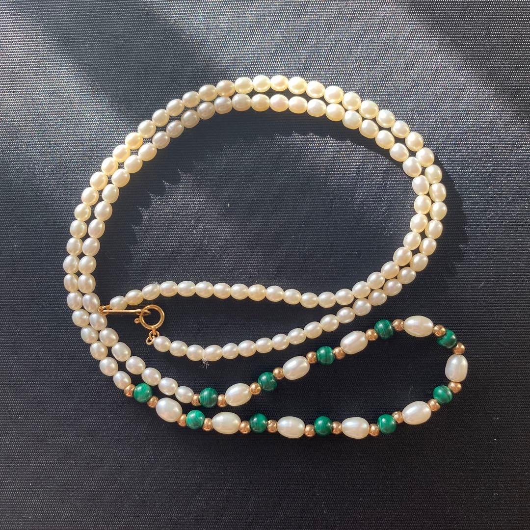 Tasaki K18 Pearl Necklace about 62 cm long featuring lustrous pearls on fine gold chain