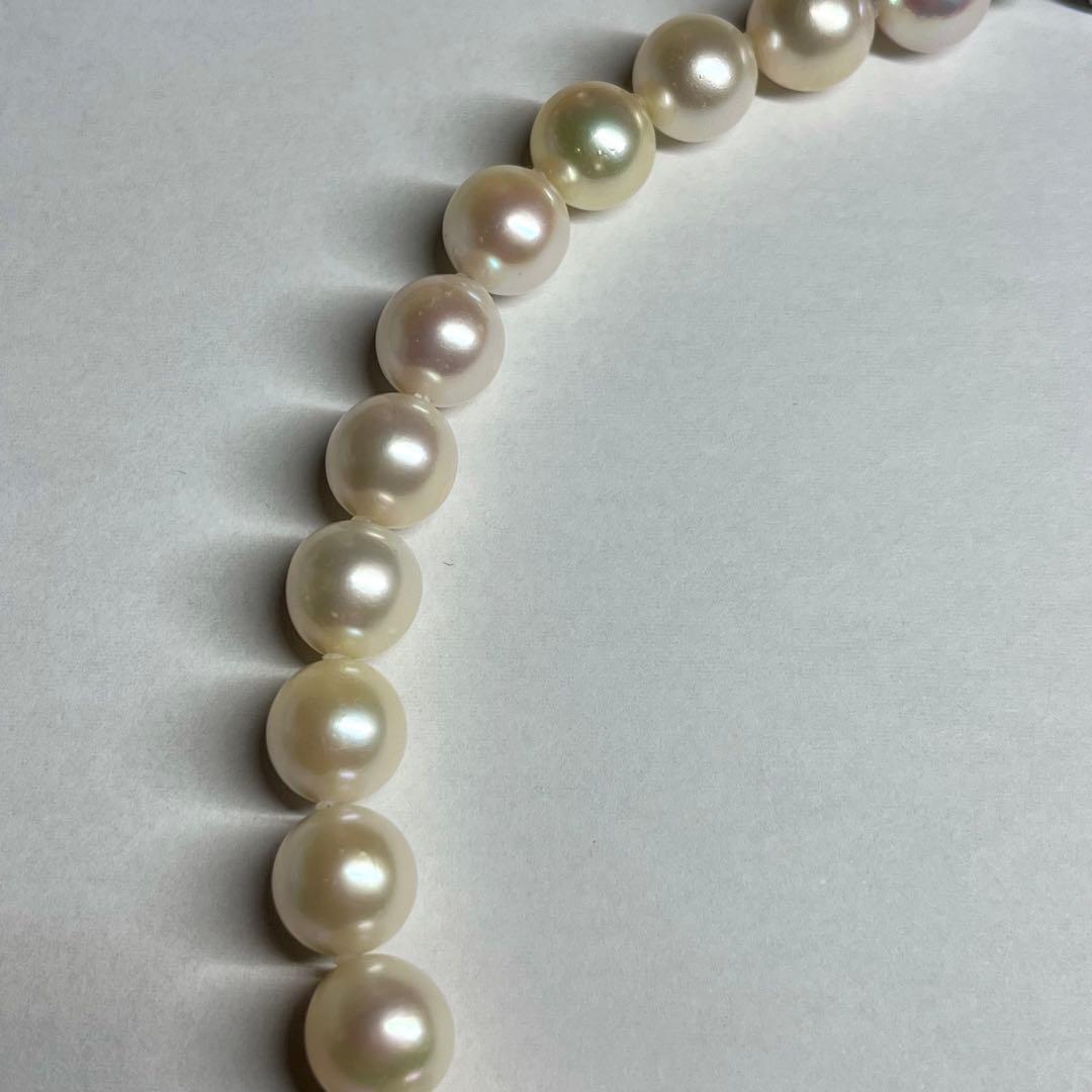 Super Large Akoya Pearl Necklace 40cm with 9.5-10mm pearls and matching 10mm pearl earrings with silver clasps
