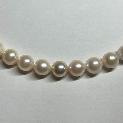 Super Large Akoya Pearl Necklace 40cm with 9.5-10mm pearls and matching 10mm pearl earrings with silver clasps