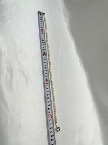 Akoya genuine pearl necklace with 6.2mm pearls and silver engraved clasp with safety feature