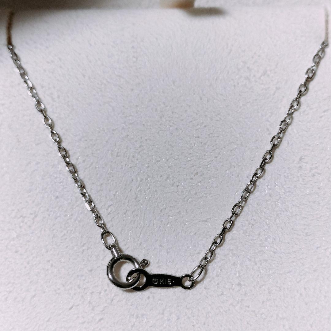 Mikimoto diamond and Akoya pearl necklace in 18K white gold with 7.8mm pearls and clasp markings