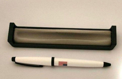 Cross USA Flag Ballpoint Pen with transparent cover and included case showing printed guarantee