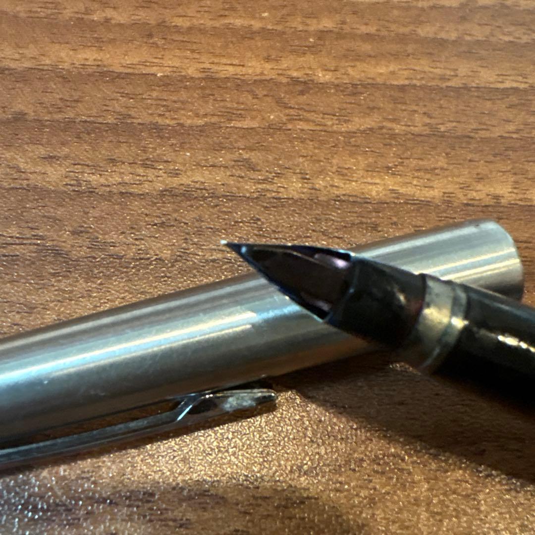 PILOT silver fountain pen main body No.9 with metal barrel and inset tip