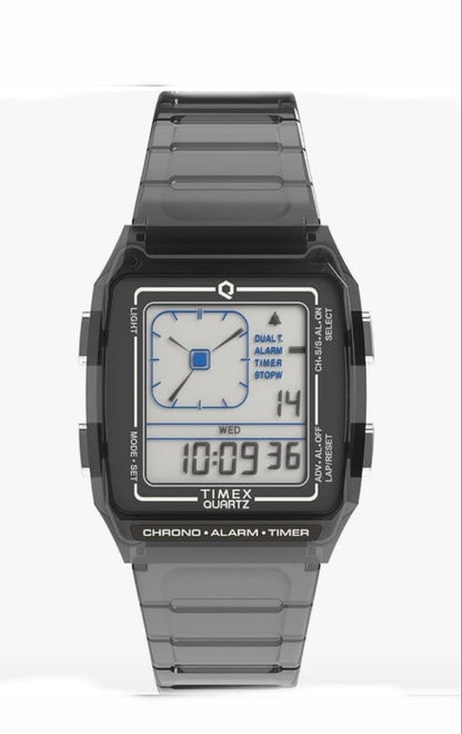 TIMEX Q Digital Smoke Gray Men's Watch — Japanese
