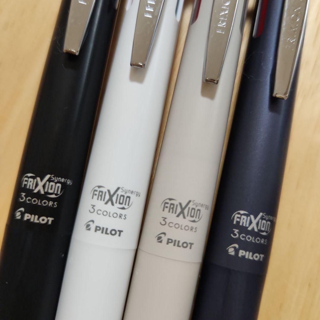 PILOT FRIXION SYNERGY 3 ballpoint pen with black, red, and blue gel ink and 0.4mm tip