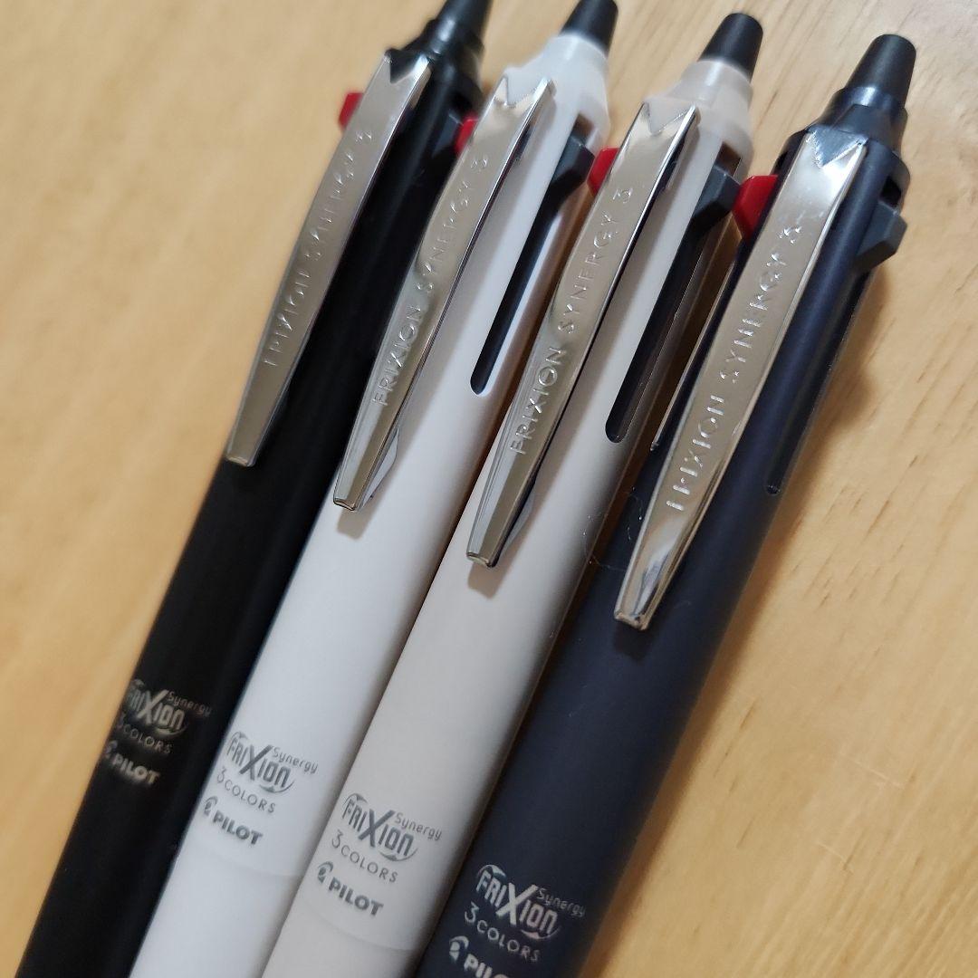 PILOT FRIXION SYNERGY 3 ballpoint pen with black, red, and blue gel ink and 0.4mm tip