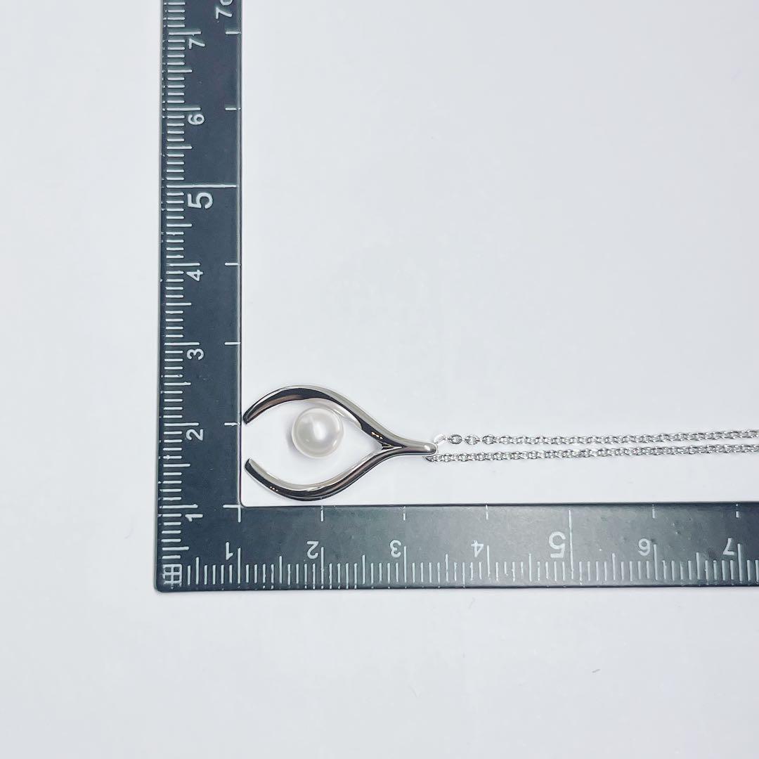 Mikimoto pearl necklace pendant with 6.3mm pearls on a 40cm silver chain