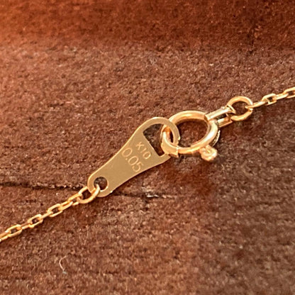 agete K10 yellow gold crescent moon necklace with 0.05ct diamonds on 40cm chain