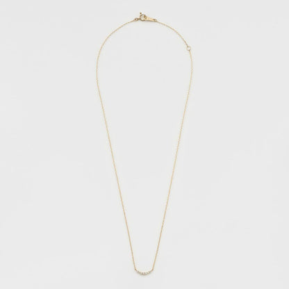 agete K10 yellow gold crescent moon necklace with 0.05ct diamonds on 40cm chain
