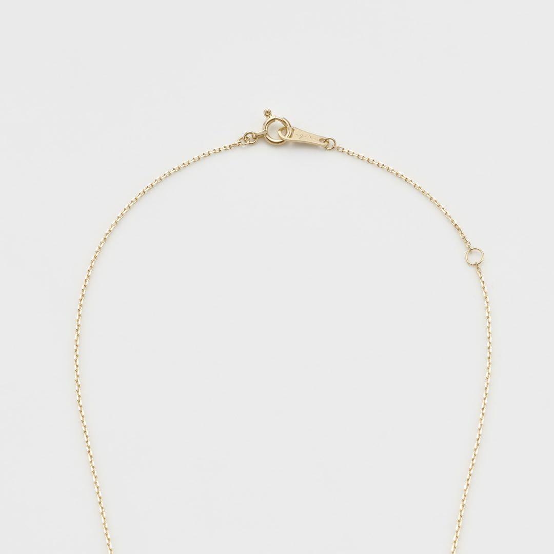 agete K10 yellow gold crescent moon necklace with 0.05ct diamonds on 40cm chain
