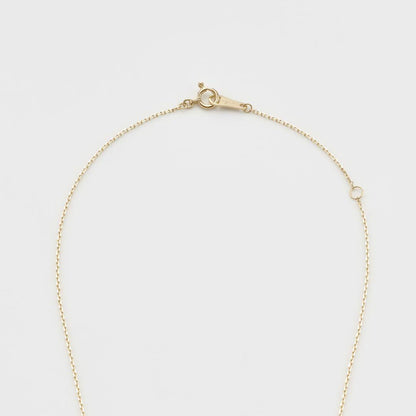 agete K10 yellow gold crescent moon necklace with 0.05ct diamonds on 40cm chain