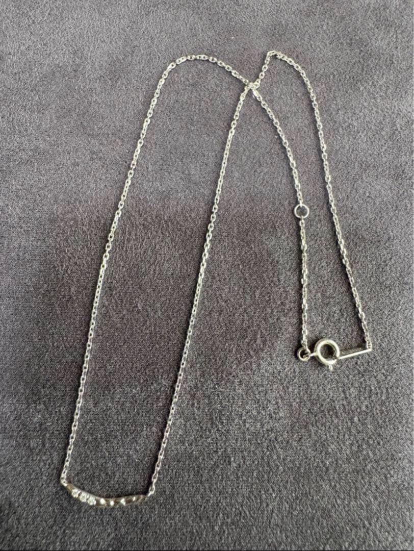 Agete 3P Diamond Silver Necklace with three diamonds and 40 cm silver chain