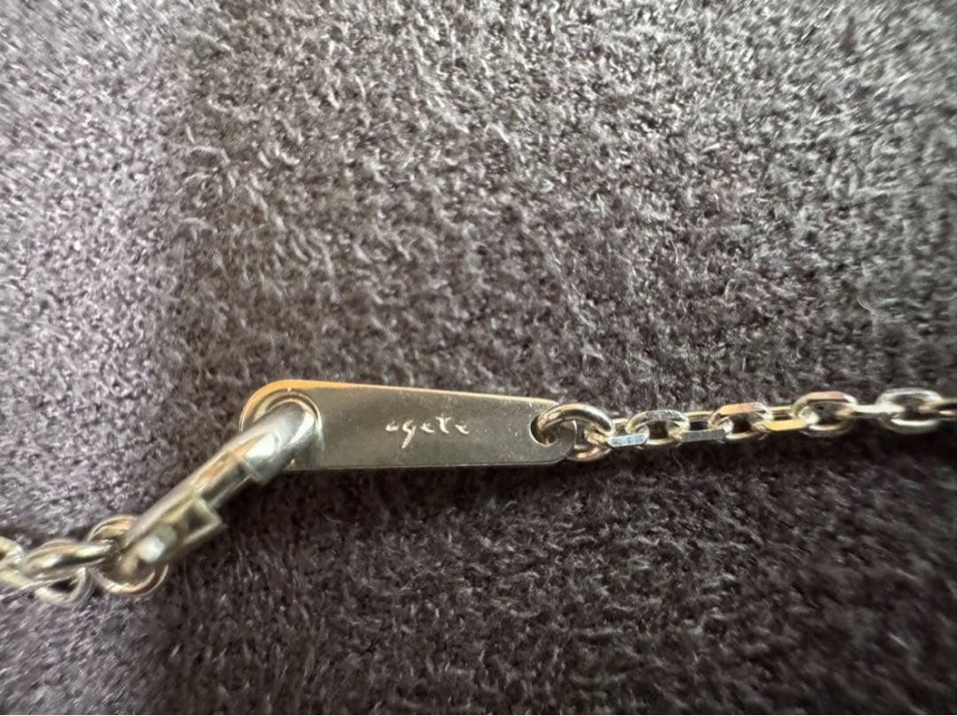 Agete 3P Diamond Silver Necklace with three diamonds and 40 cm silver chain