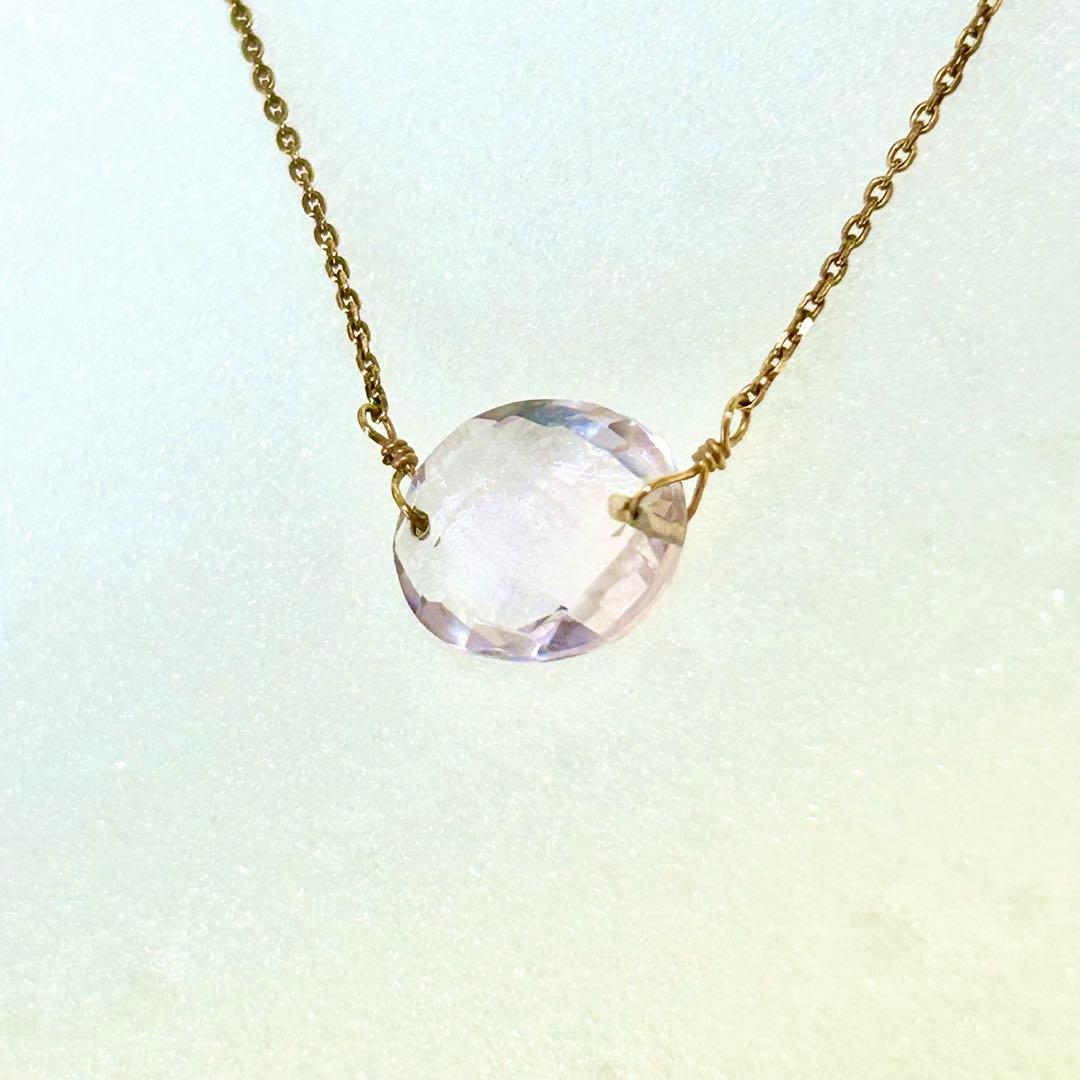 Agate K10 amethyst necklace in light purple with a simple elegant design