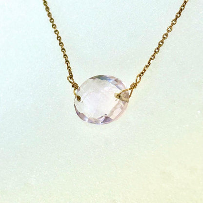 Agate K10 amethyst necklace in light purple with a simple elegant design