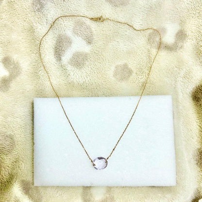 Agate K10 amethyst necklace in light purple with a simple elegant design