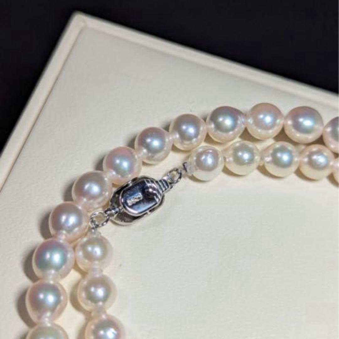 White Akoya pearl necklace with 5.5-6mm pearls and silver 925 clasp, 42cm length