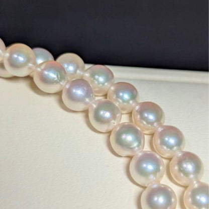 White Akoya pearl necklace with 5.5-6mm pearls and silver 925 clasp, 42cm length