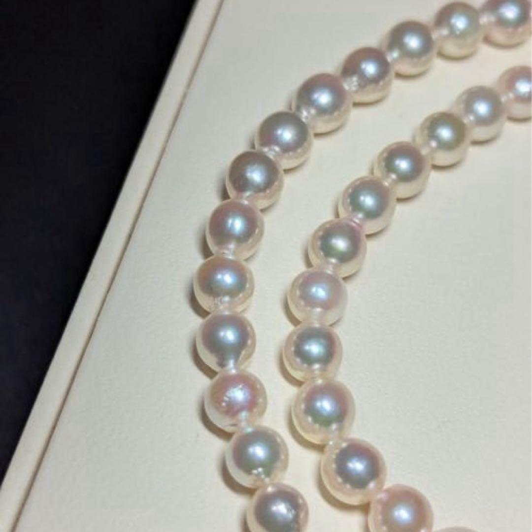 White Akoya pearl necklace with 5.5-6mm pearls and silver 925 clasp, 42cm length
