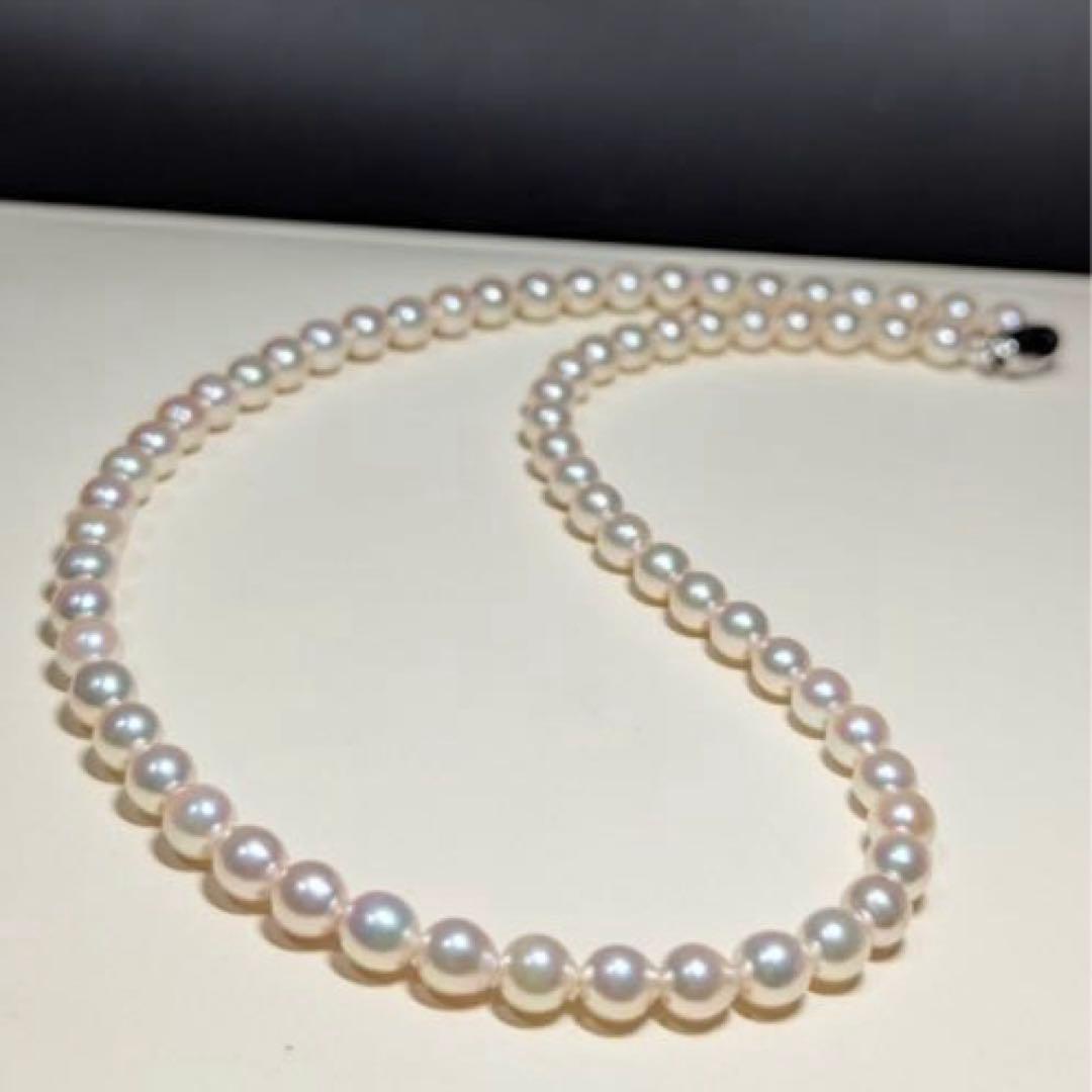 White Akoya pearl necklace with 5.5-6mm pearls and silver 925 clasp, 42cm length