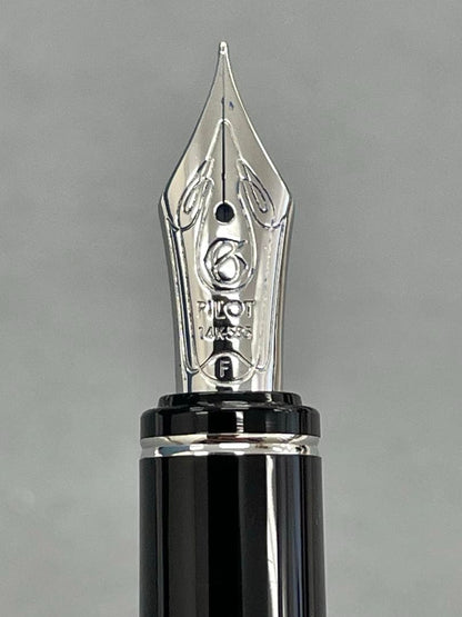 Red Pilot Gransee NC fountain pen with fine 14K gold nib, black accents, including converter and cartridges