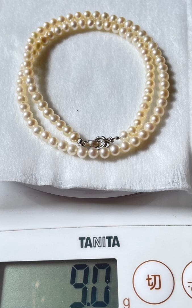 Pure Pearl Baby Pearl Necklace 4mm size in white freshwater or Akoya pearls with silver 925 clasp and 38cm length